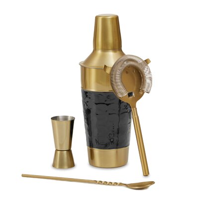 Greiria Black Enamel 4 Piece Cocktail Set