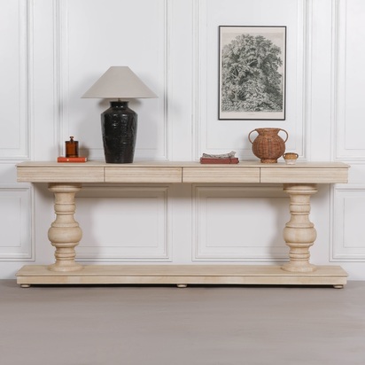 Wooden Console Table with Drawers
